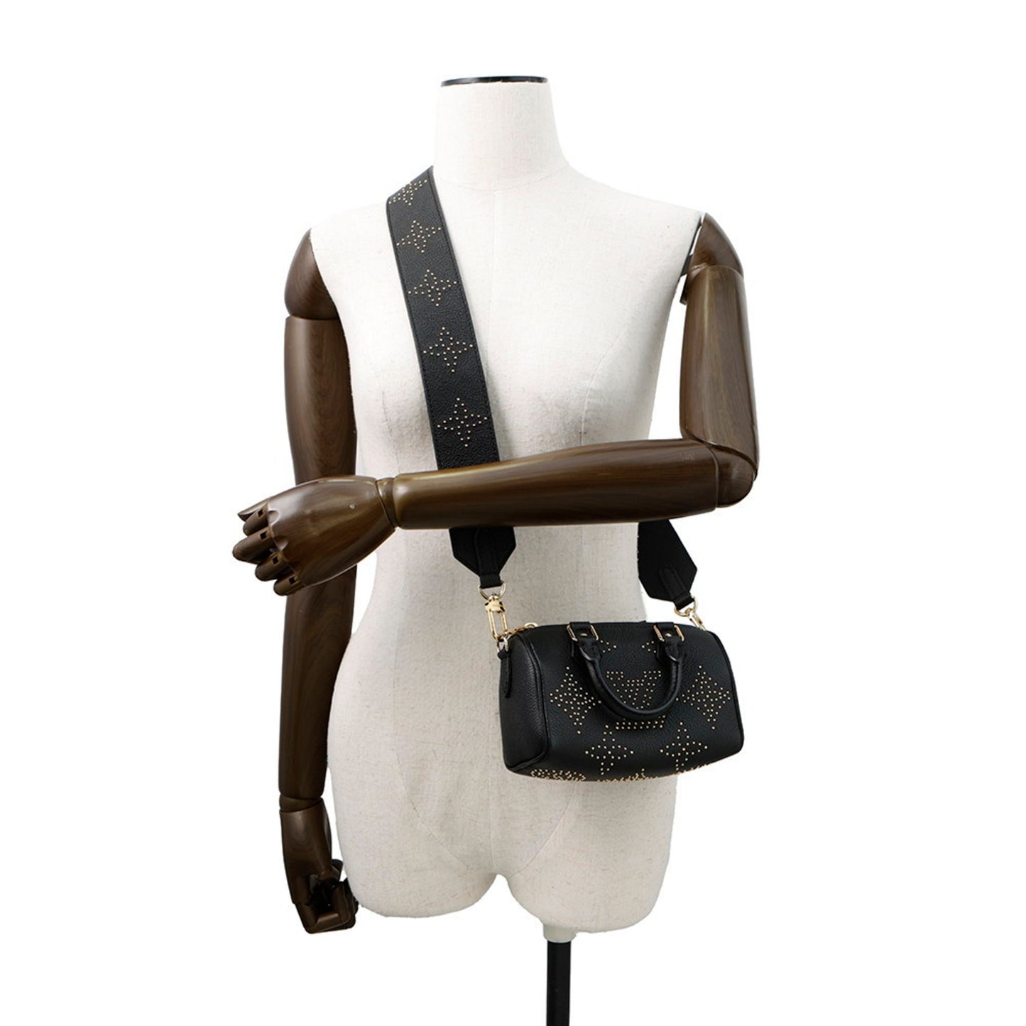 Louis Vuitton Monogram Empreinte Nano Speedy Handbag M46745 2-Way Shoulder Bag Black