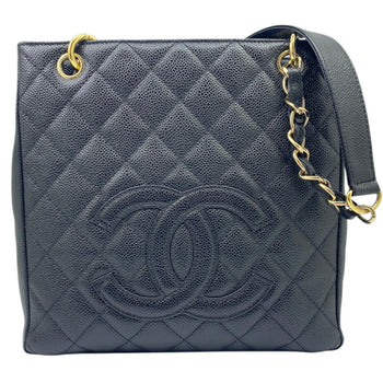 Chanel Chanel Matelasse Pst Tote Caviar Skin Black Chain Shoulder 8Th Series Grained Calfskin