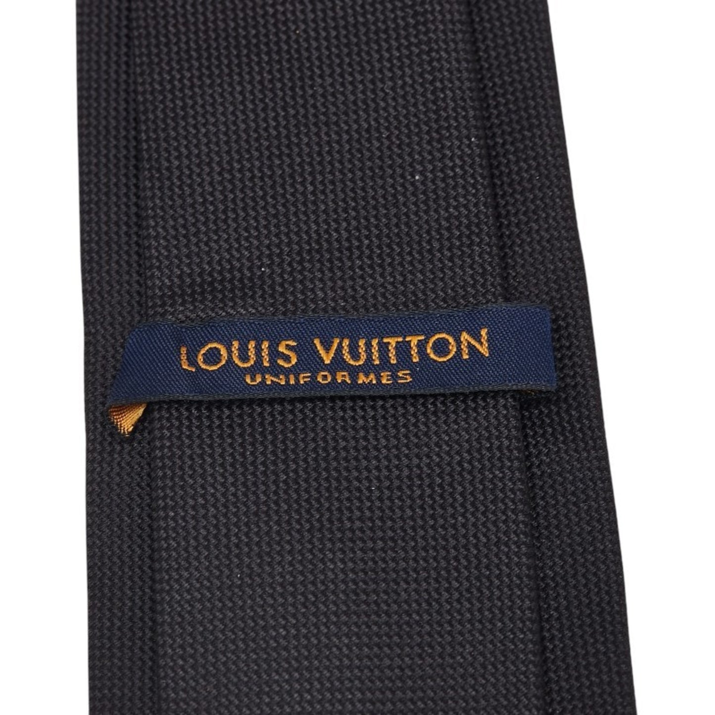 Louis Vuitton Monogram Tie Mr0232 Black Silk