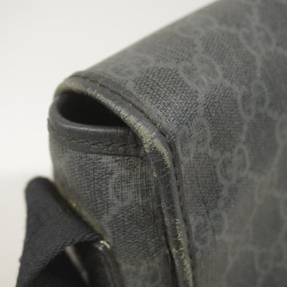 Gucci Gg Supreme Interlocking G Shoulder Bag 222291 Gray Black