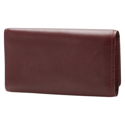 Burberry Nova Check 3-Ring Key Case In Wine Red