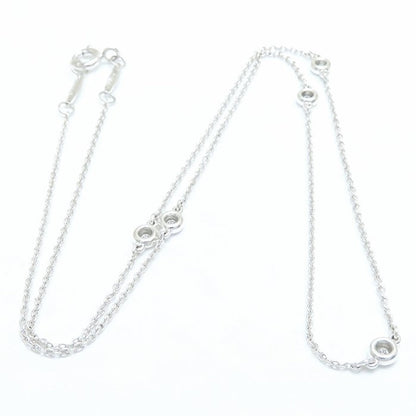 Tiffany & Co. Tiffany By The Yard Necklace With 5 Diamonds And Elsa Peretti Sterling Silver
