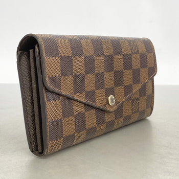 Louis Vuitton Damier Portefeuille Sarah Long Wallet N63209 Ebene