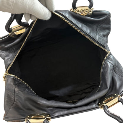 Bally Guendalina-Tg Nappa Leather Gathered Boston Bag