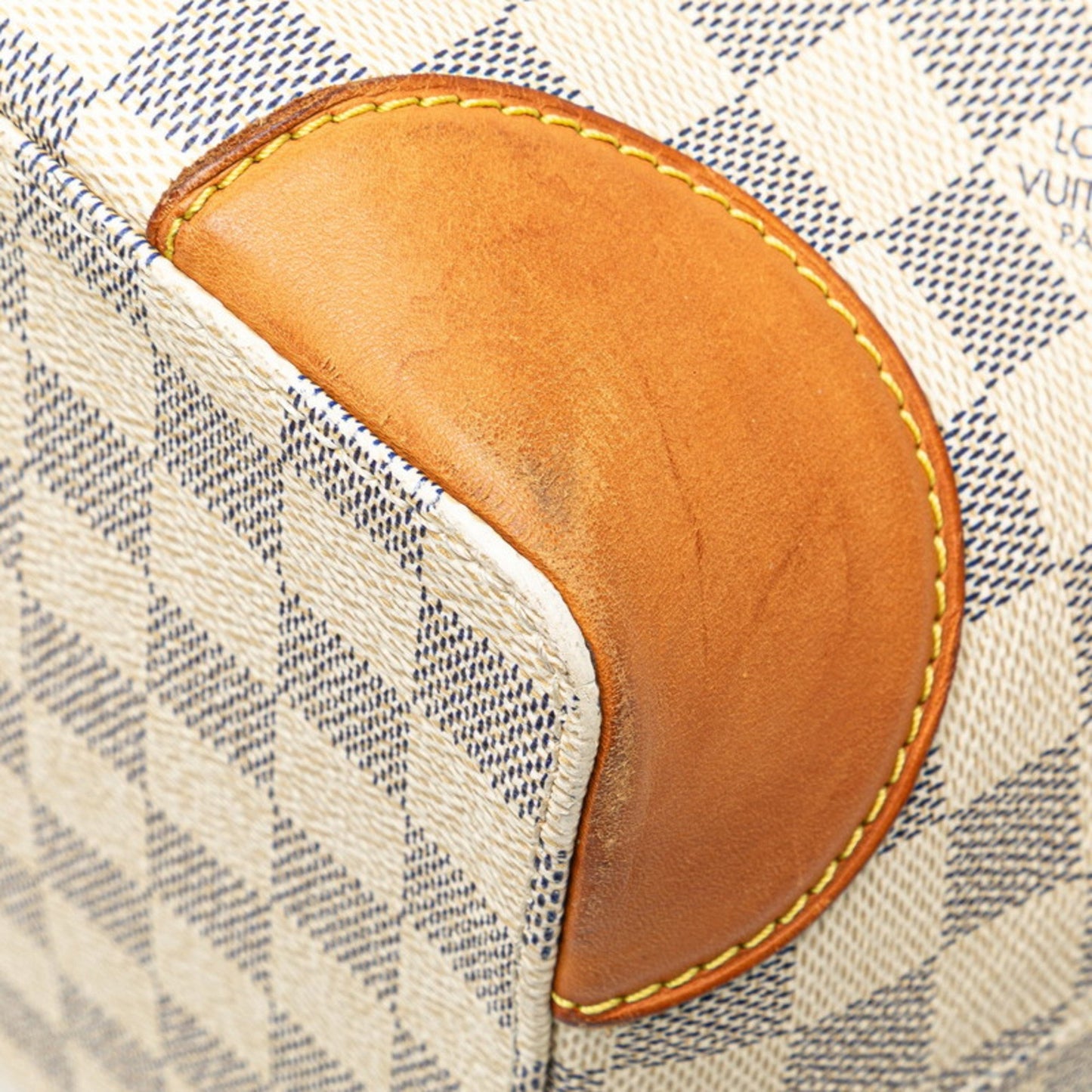 Louis Vuitton Damier Azur Hampstead Mm Shoulder Bag Tote N51206 White Leather