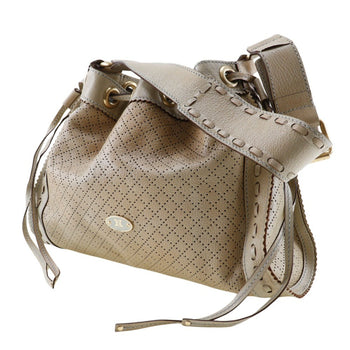 Celine Shoulder Bag Punching Calf Beige Purse
