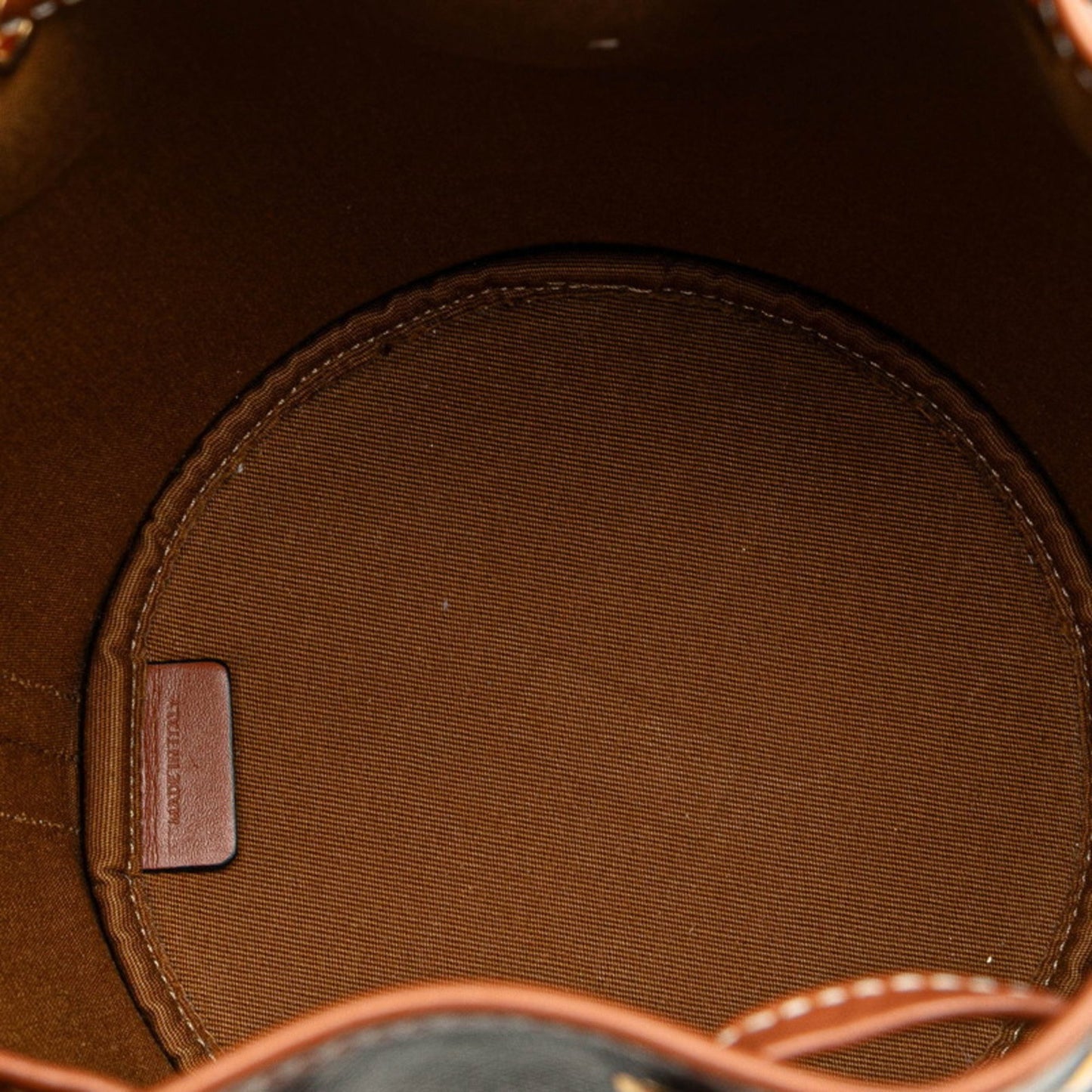 Celine Triomphe Small Drawstring Crossbody Shoulder Bag In Brown Leather