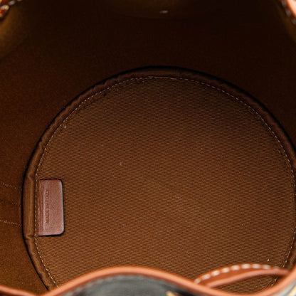 Celine Triomphe Small Drawstring Crossbody Shoulder Bag In Brown Leather