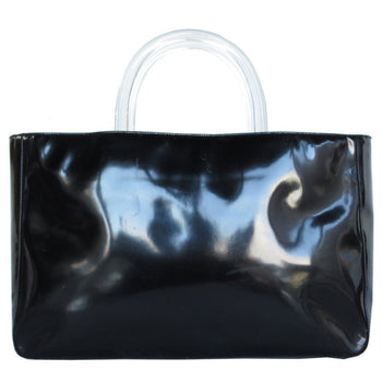 Prada Handbag Leather Plastic Black