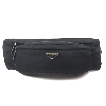 Prada Tessuto Triangle Logo Plate Nylon Saffiano Leather Belt Bag/Body Bag Black
