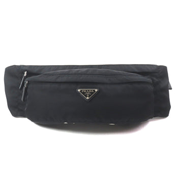 Prada Tessuto Triangle Logo Plate Nylon Saffiano Leather Belt Bag/Body Bag Black