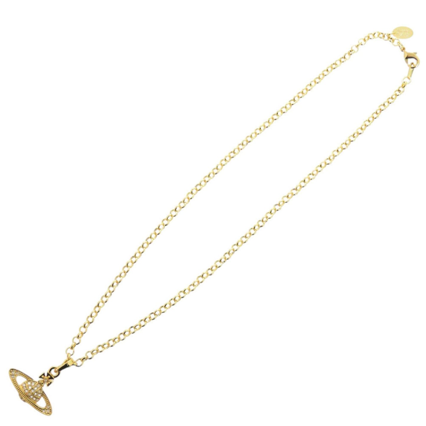 Like New Vivienne Westwood Orb Rhinestone/Metal Gold Necklace 1960