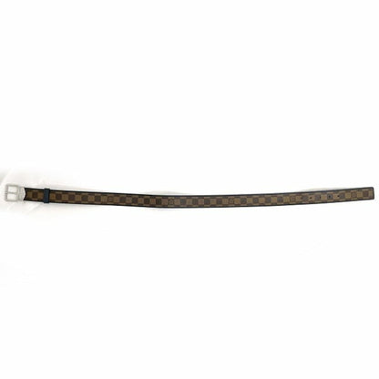 Louis Vuitton Belt Santur Sydney Brown Navy Damier Ebene M9568 F-20089 Waist 35Mm Canvas Leather