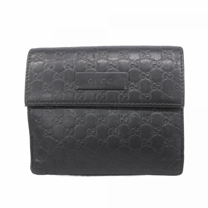 Gucci Wallet Guccissima 464916 Leather Black Champagne