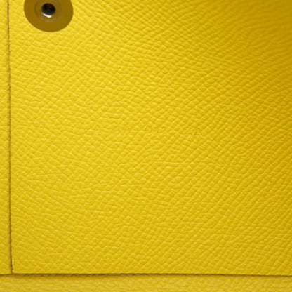 Herms Calvi Gm Clutch Bag Yellow Epsom Leather