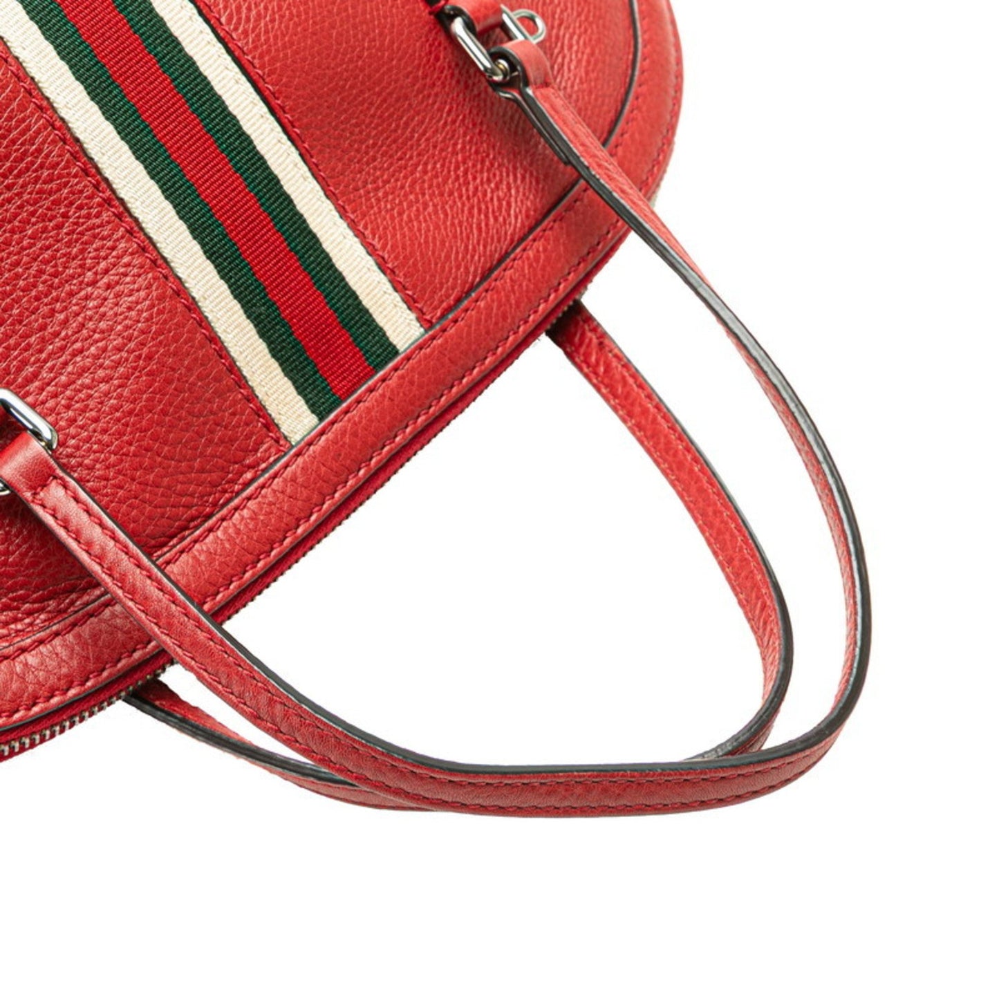 Gucci Webbing Line Handbag/Shoulder Bag 2-Way 420023 Red Leather