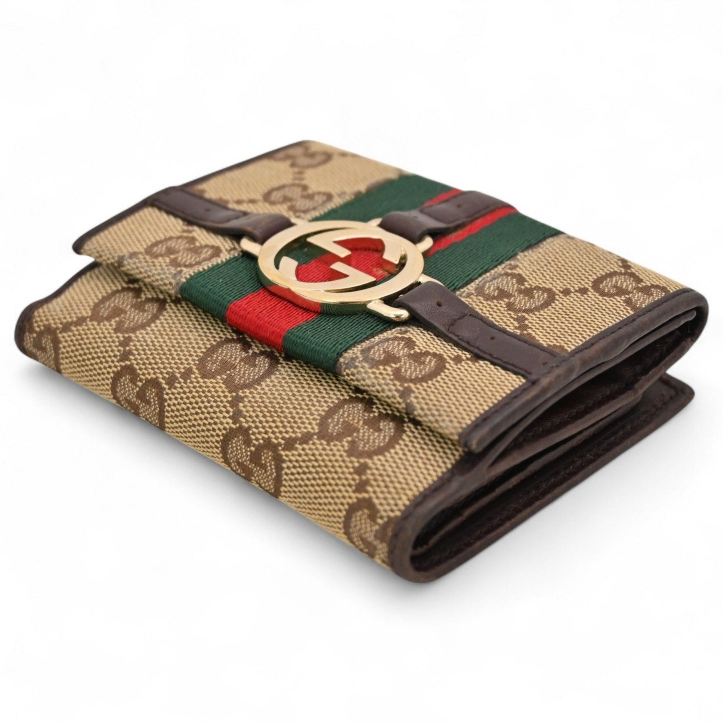 Gucci Gg Canvas Sherry Line Bifold Wallet