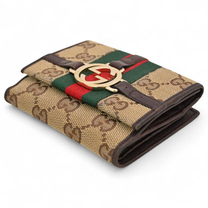 Gucci Gg Canvas Sherry Line Bifold Wallet