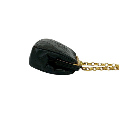 Chanel Matelasse Coco Lambskin Leather Clasp Chain Mini Shoulder Bag