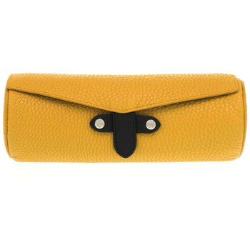 Like New Fendi Leather Pouch With Yellow Watch Case