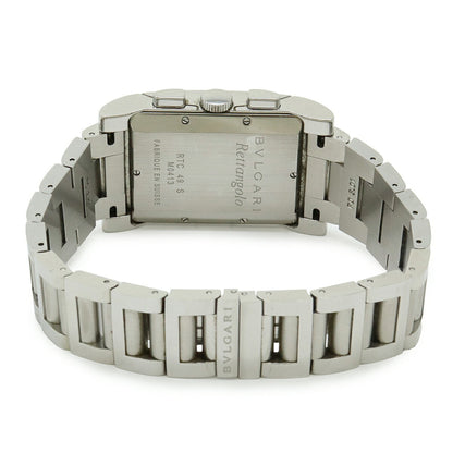 Bvlgari Rettangolo Black Dial Stainless Steel Quartz