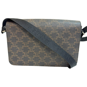 Celine Flap Triomphe Shoulder Bag Brown