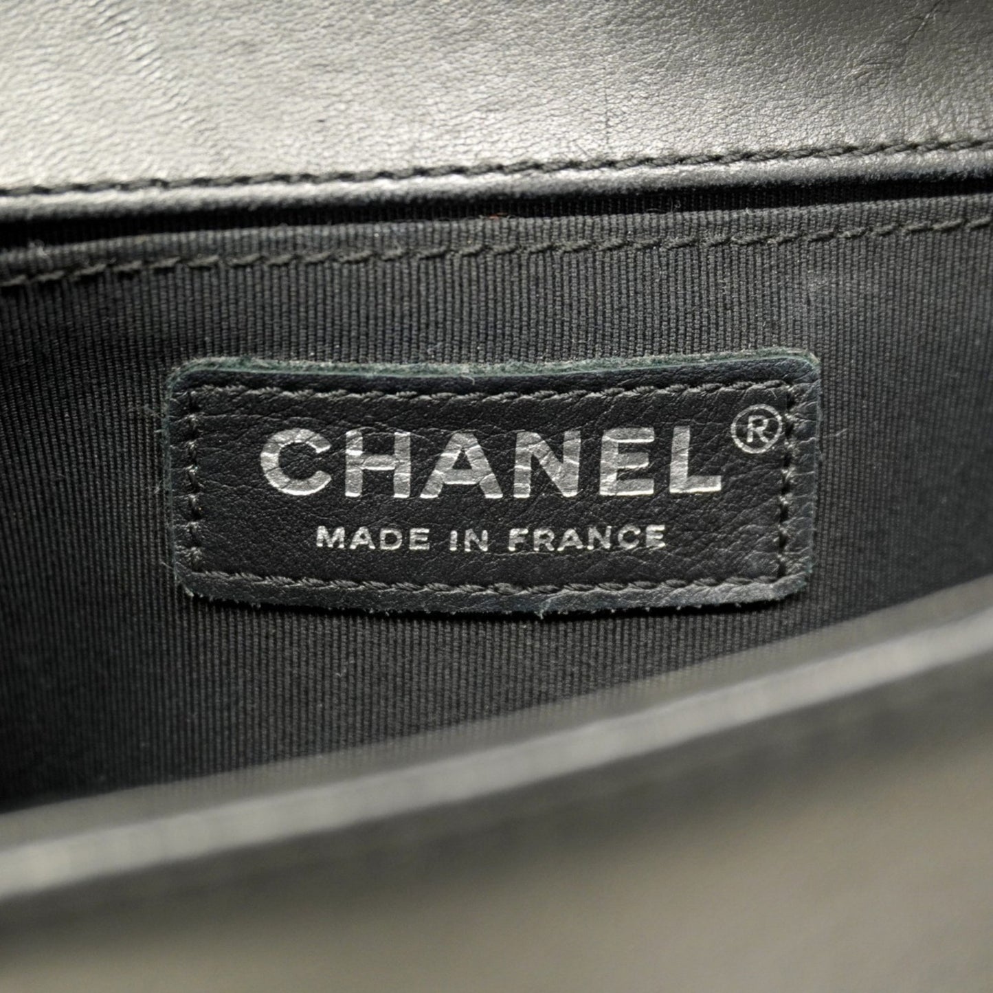 Chanel Shoulder Bag Boy Chain Leather Black