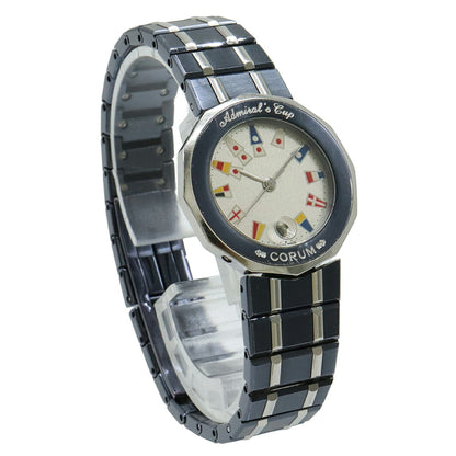 Corum Admiral'S Cup Gun Blue With Silver Dial And Stainless Steel Date Display