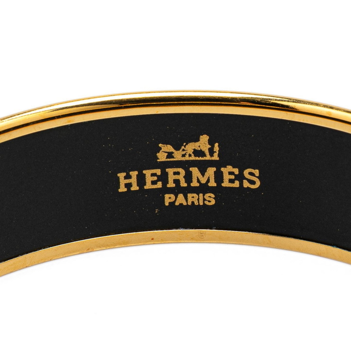 Hermes Gm Emaille Bangle In Gold