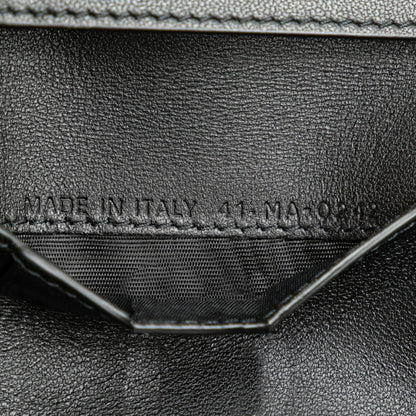 Christian Dior Dior Cannage Tri-Fold Wallet Compact Black Leather