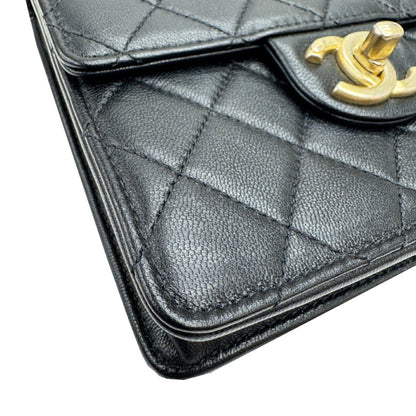 Chanel Chain Shoulder Bag As0584 Black Goatskin Leather 30S 2021