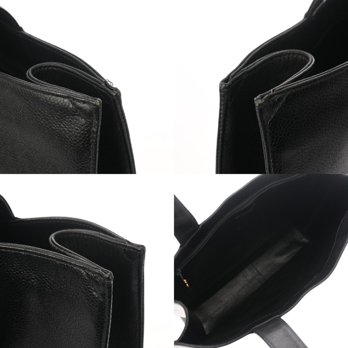 Chanel Black Women'S Caviar Skin Tote Bag