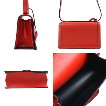 Loewe Shoulder Bag Barcelona Leather Orange Red Gold