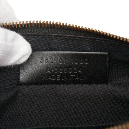 Balenciaga Logo Print Clutch Bag 362967 Black Leather