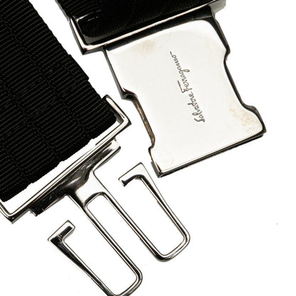 Salvatore Ferragamo Gancini Body Bag In Black Canvas