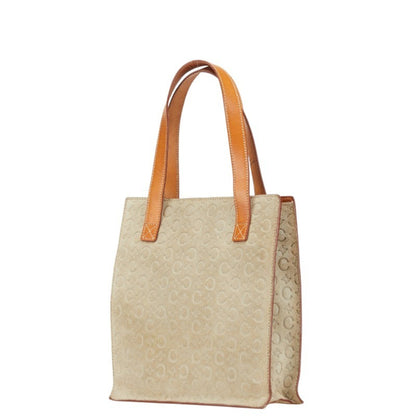 Celine Macadam Handbag In Beige Suede