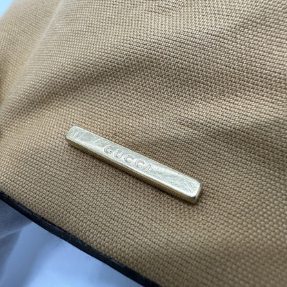 Gucci 001-4286 Vintage Sherry Line Bucket Shoulder Bag In Leather/Canvas