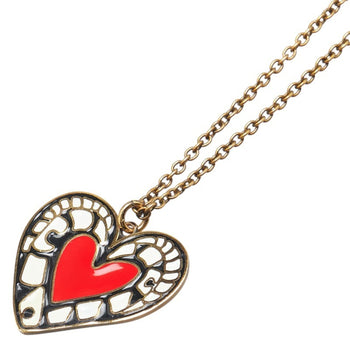 Christian Dior Dior Heart Long Necklace Gold Multicolor Plated