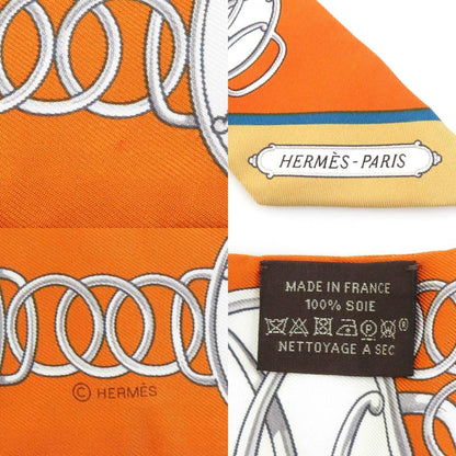 Hermes Hermes Scarf/Muffler Twilly Silk Orange Multicolor