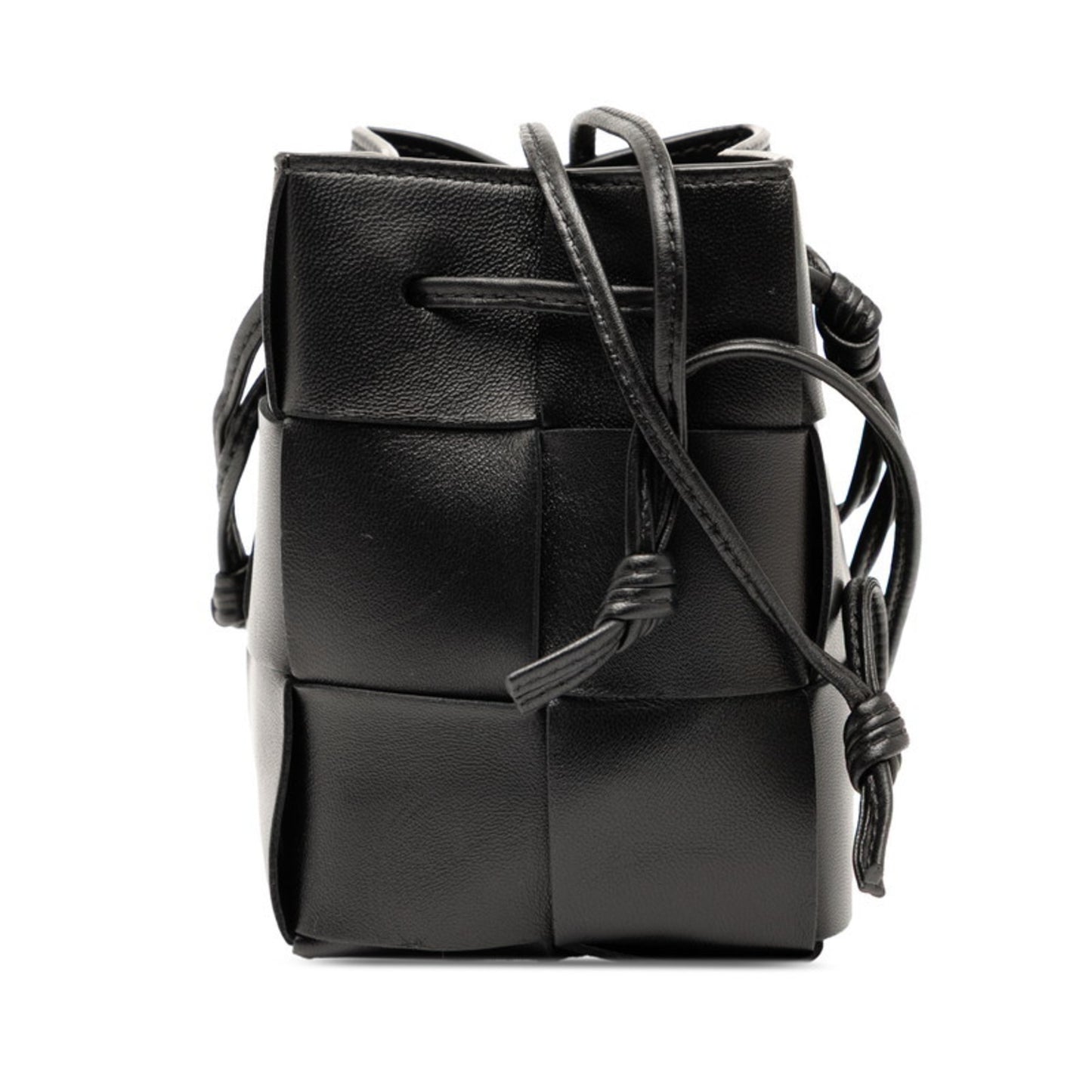 Bottega Veneta Maxi Intrecciato Cassette Mini Shoulder Bag In Black Leather