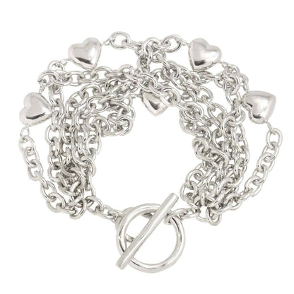 Tiffany & Co. Heart Chain Bracelet 16.5Cm Sv Silver 925 5-Row