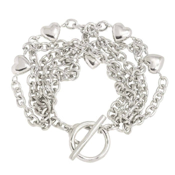 Tiffany & Co. Heart Chain Bracelet 16.5Cm Sv Silver 925 5-Row