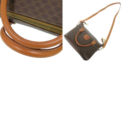 Celine 2-Way Macadam Mc98/2 Pvc/Leather Brown Handbag 0688 Celine