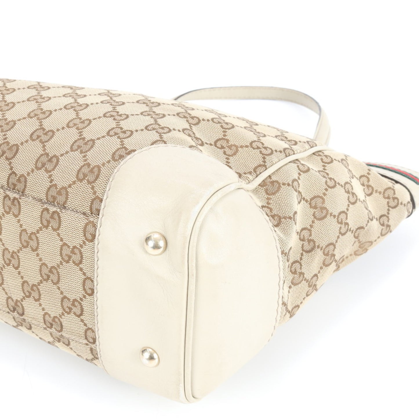 Gucci Gg Canvas Sherry Line Mayfair 257061 Leather Tote Bag