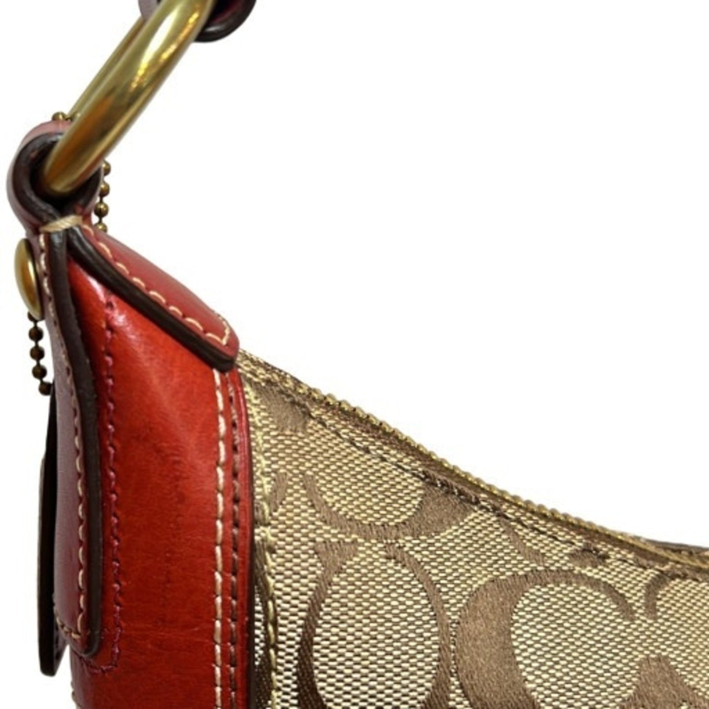 Coach Signature Leather Canvas Bag 11371 Red Brown Mikunigaoka Store Ithom9Aoxzog Rm0222T