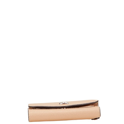 Coach Winn Small Trifold Wallet In Beige Leather