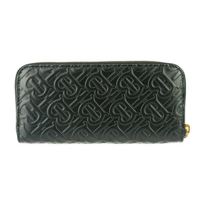 Burberry Burberry Long Wallet Zip Tb Monogram 8011601 Black Embossed Leather