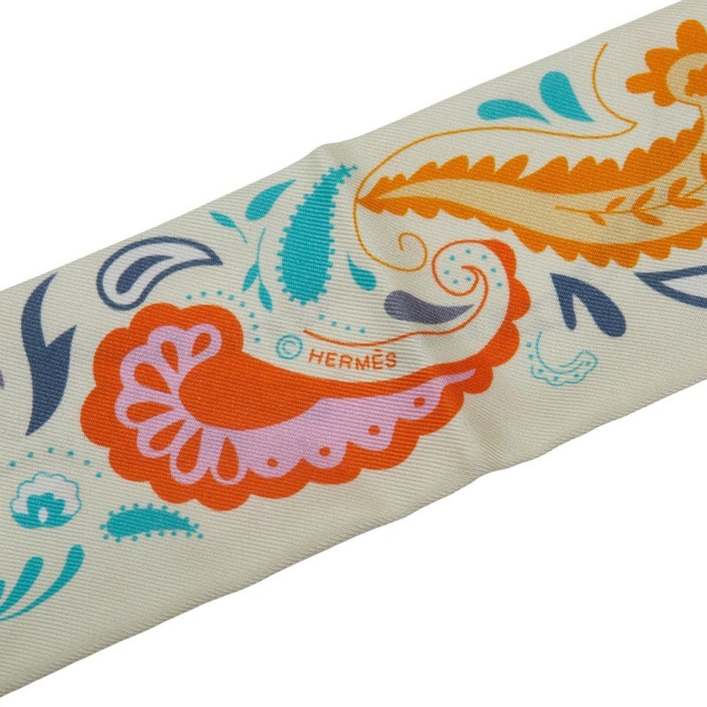 Hermes Herms Twilly Guepards Bandana Cheetah Scarf Muffler In Yellow