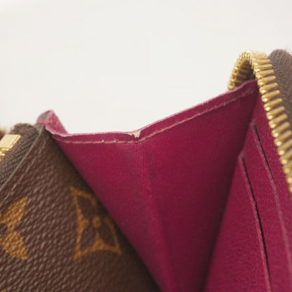 Louis Vuitton Monogram Portefeuille Clemence Long Wallet M60742 Brown Fuchsia