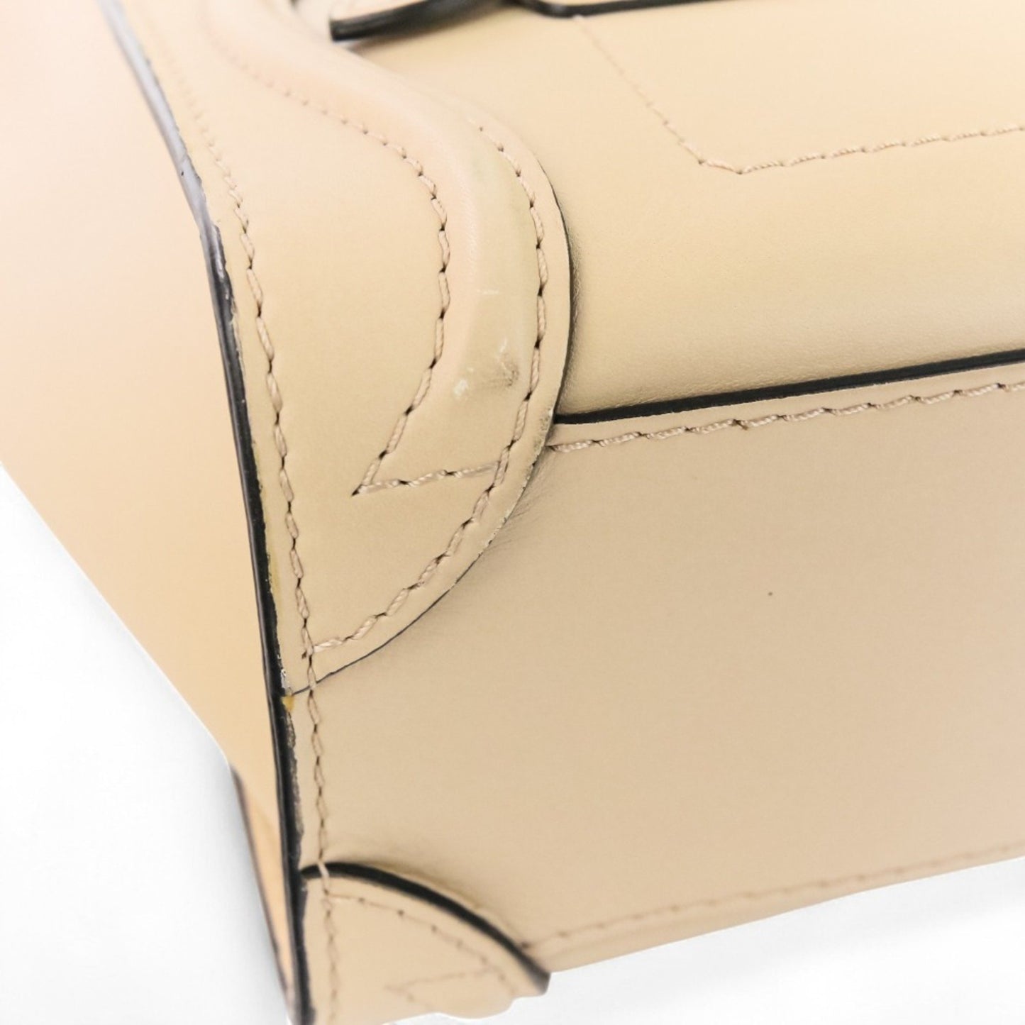 Celine Luggage Nano Shopper 2-Way Tote Bag/Shoulder Bag In Two-Tone Beige